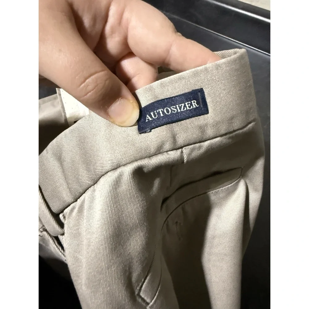 Joseph & Feiss 100% Cotton Pants Mens 40x34 BIEGE Pleated Cuffed Casual Trouser
